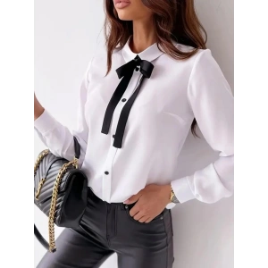 Kadın Terikoton Kumaş Kuşaklı Gömlek Bluz