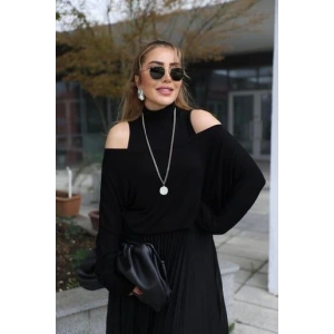 Kadın Triko Plise Ve Tül Detay Iki Parça Elbise