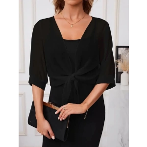 Kadın Truvakar Kol önden Bağlamalı Kısa şifon Bolero Ceket
