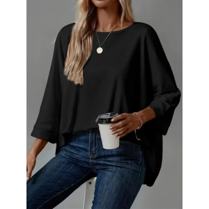 Kadın Truvakar Kollu Bisiklet Yaka Viskon Bluz