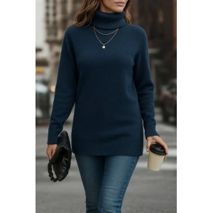 Kadın Uzun Kollu Balıkçı Yaka Triko Bluz