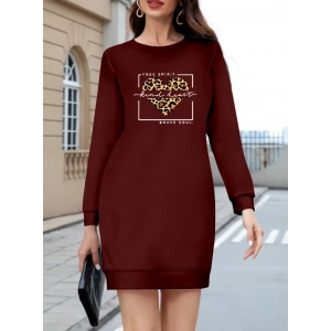 Kadın Uzun Kollu Bisiklet Yaka Desenli Viskon Iki Iplik Bluz