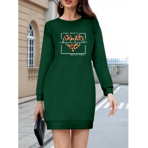 Kadın Uzun Kollu Bisiklet Yaka Desenli Viskon Iki Iplik Bluz