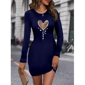 Kadın Uzun Kollu Bisiklet Yaka Kısa Viskon Iki Iplik Elbise