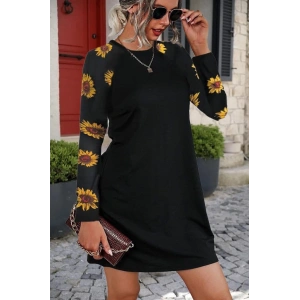 Kadın Uzun Kollu Bisiklet Yaka Krep Mini Boy Elbise