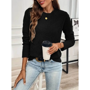 Kadın Uzun Kollu Bisiklet Yaka Triko Bluz