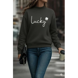 Kadın Uzun Kollu Bisiklet Yaka Viskon Iki Iplik Bluz