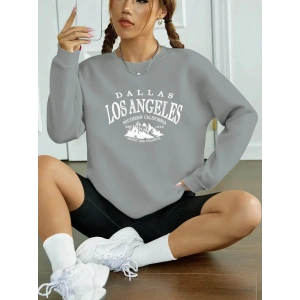 Kadın Uzun Kollu Bisiklet Yaka Viskon Iki Iplik Bluz