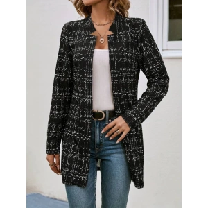 Kadın Uzun Kollu Kırlangıç Yaka önü Açık şanel Ceket