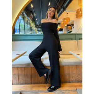 Kadın Uzun Kollu Madonna Yaka şardonlu Kaşkorse Tulum