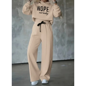 Kadın Uzun Kollu Nope Baskılı Beli Ribanalı Ikili Takım