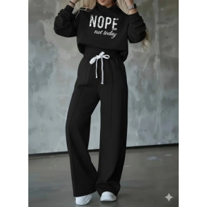 Kadın Uzun Kollu Nope Baskılı Beli Ribanalı Ikili Takım