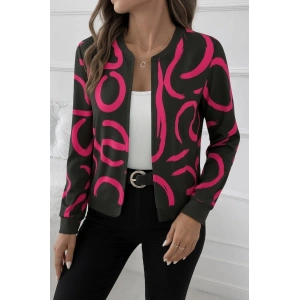 Kadın Uzun Kollu önden Fermuarlı Kısa şardonlu Dalgıç Ceket