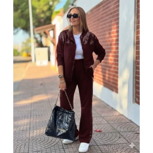 Kadın Uzun Kollu önden Fermuarlı Pul Payetli Alt üst Viskon Iki Iplik Takım