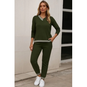 Kadın Uzun Kollu Ribana Detay Viskon Iki Iplik Ikili Takım