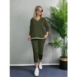 Kadın Uzun Kollu Ribana Detay Viskon Iki Iplik Ikili Takım