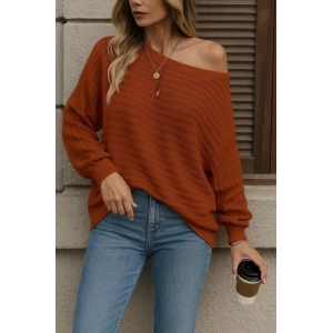 Kadın Uzun Kollu Tek Omuzu Açık Triko Bluz