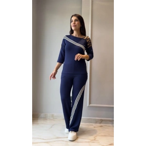 Kadın Uzun Kollu Truvakar Kol Tek Omuz çapraz şerit Detaylı Ribanalı Viskon Iki Iplik Bluz Ve Pantolon Ikili Takım