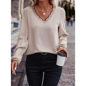 Kadın Uzun Kollu V Yakalı Aerobin Bluz