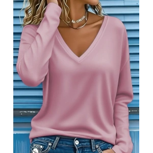 Kadın Uzun Kollu V Yakalı Dalgıç Bluz