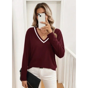 Kadın Uzun Kollu V Yakalı Viskon Iki Iplik Bluz