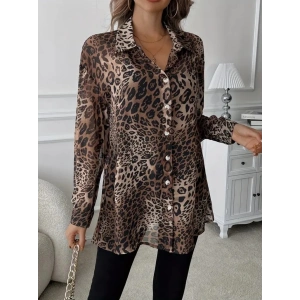 Kadın Uzun Kollu Yakalı önden Düğmeli şifon Gömlek