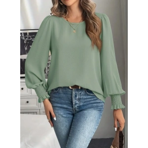 Kadın Uzun Kollu Yuvarlak Yaka Aerobin Bluz