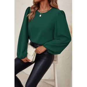 Kadın Uzun Kollu Yuvarlak Yaka Arkadan Bağcıklı Salaş Ithal Krep Bluz