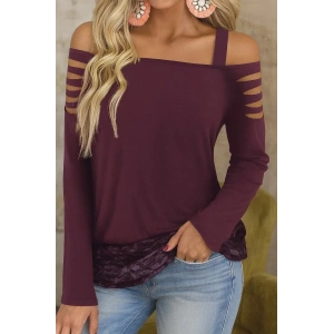 Kadın Uzun Lazer Kesik Detaylı Askılı Viskon Iki Iplik Bluz