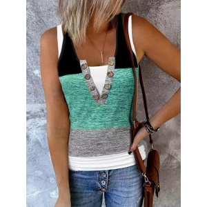 Kadın V Yakalı önden Düğmeli Viskon Bluz