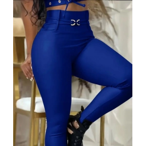 Kadın Yüksek Bel Belden Toka Detaylı Dalgıç Tayt