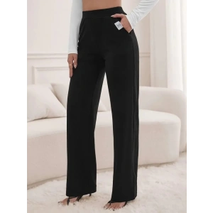 Kadın Yüksek Bel Cepli Geniş Kesim Ithal Krep Pantolon