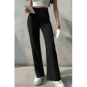 Kadın Yüksek Bel Nervurlu Ithal Krep Pantolon