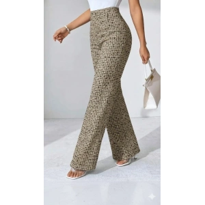 Kadın Yüksek Bel Paçaya Doğru Geniş Dokuma Pantolon