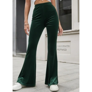 Kadın Yüksek Bel Paçaya Doğru Genişleyen Kadife Pantolon