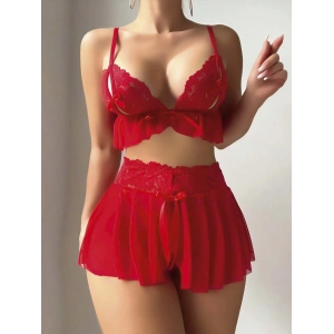 Kırmızı Zincirli Jartiyer Takım 2056