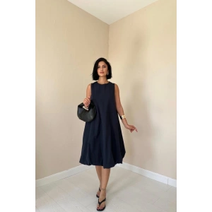 Lacivert Comfort Balon Elbise