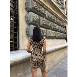 LEOPAR KISA ELBİSE SANDY - Leopar