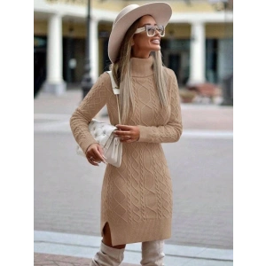 Loren Yünlü Motifli Midi Boy Triko Elbise