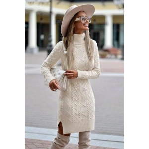 Loren Yünlü Motifli Midi Boy Triko Elbise