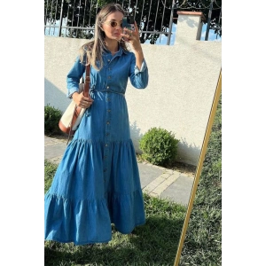 Mavi Gömlek Elbise