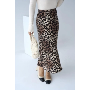 Midi Saten Etek - Leopar