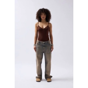 Önü Büzgülü Askılı Bodysuit