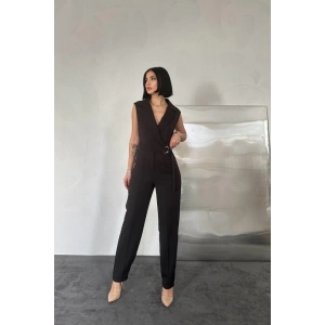 Siyah Sıfır Kol Atlas Tulum