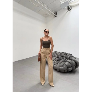 Trio Arka Bel Lasti̇k Detayli Palazzo Pantolon