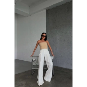 Üç Düğme Detayli Palazzo Pantolon