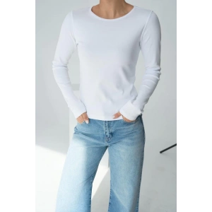 Uzun Kol Örme Body - Beyaz