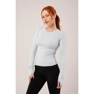 Uzun Kollu Basic Bebe Mavisi Bluz