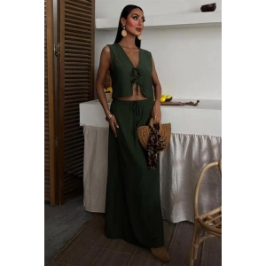 Yelek Önden Bağlamalı Uzun Etekli Takım 10192