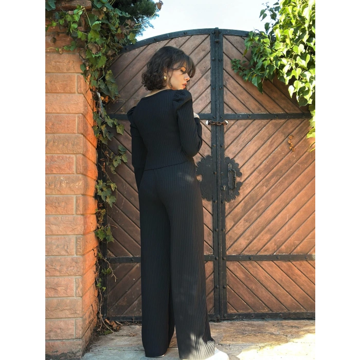 Fitilli prenses kol alt üst takım siyah